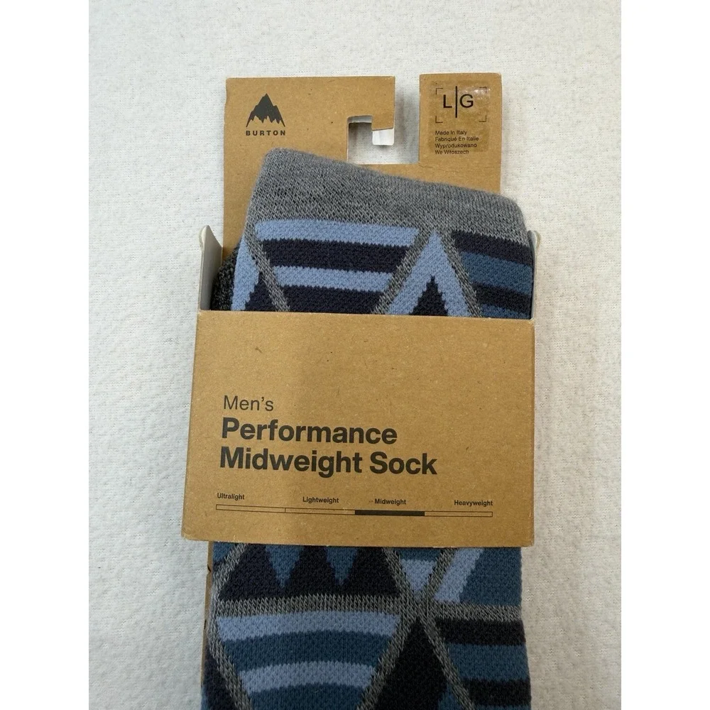 Burton Performance Midweight Wool Snowboard Socks Mens Large Dark Slate Heather